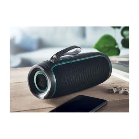 Haut-parleur bluetooth personnalisable 2 x 5W étanche et lumière changeante