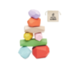Jeux de 8 pieces en bois empilables dans sa pochette personnalisable DOLMEN