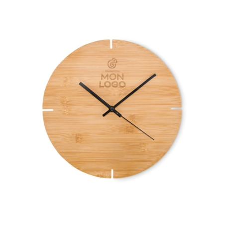 Horloge murale personnalisable en bambou