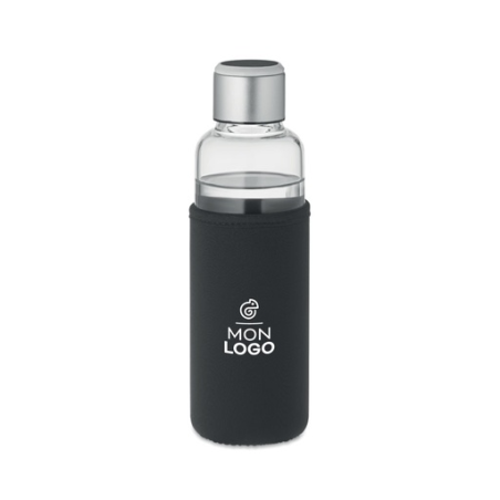 Bouteille en verre personnalisée avec rappel lumineux d'hydratation 500ml