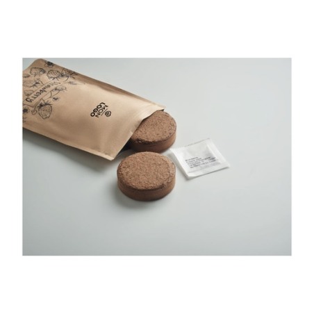 kit personnalisable kraft avec graines de fraise et compost