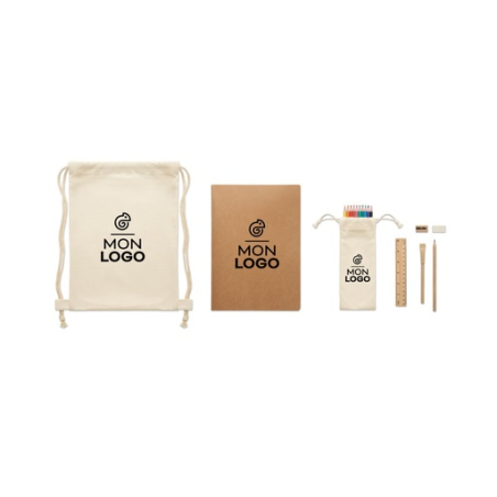 Set de dessin personnalisable pour enfants dans un sac en coton