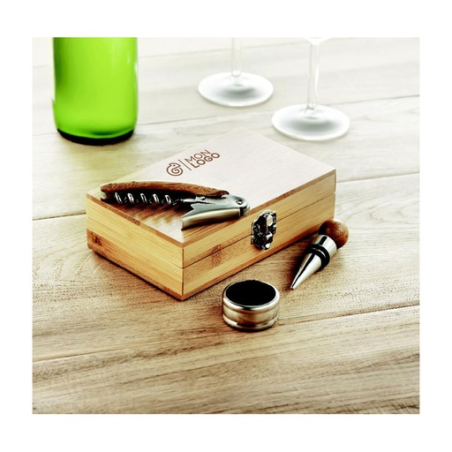 Coffret de sommelier personnalisable en bambou SONOMA