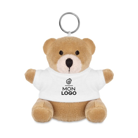 Porte-clés personnalisé ourson avec t shirt en coton