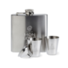 Flasque personnalisable en inox satiné 175 ml avec 2 tasses dans un coffret cadeau