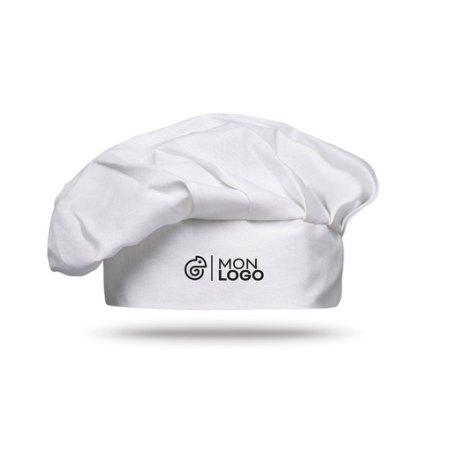 Toque de chef personnalisable en coton 130g/m2