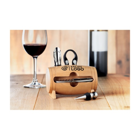 Mini tonneau en bois personnalisable avec 4 accessoires à vin BOTA