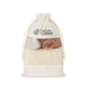 Set de bain personnalisé dans une pochette en jute avec fenêtre PEVA Set de bain personnalisé dans une pochette en jute avec fenêtre PEVA