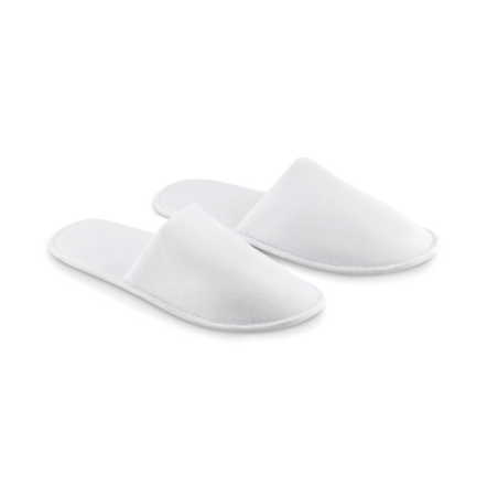 Pantoufles personnalisable en polyester avec pochette non tissée taille 43-44