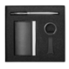 Set personnalisable avec un stylo bille twist en métal, un porte-clés et un porte-cartes en alliage de zinc et PU Set personnalisable avec un stylo bille twist en métal, un porte-clés et un porte-cartes en alliage de zinc et PU