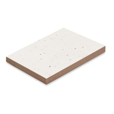 Bloc notes personnalisé en papier d'herbe avec sa couverture ensemencé