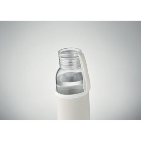 Bouteille verre recyclé personnalisable avec son manchon en néoprène 500 ml