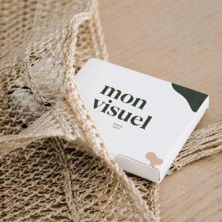 Étui personnalisable en carton avec 2 mouchoirs en papier biodégradable - Made in Europe