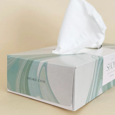 Boîte de 100 mouchoirs personnalisable en papier biodégradable - Made in Europe - Rectangle