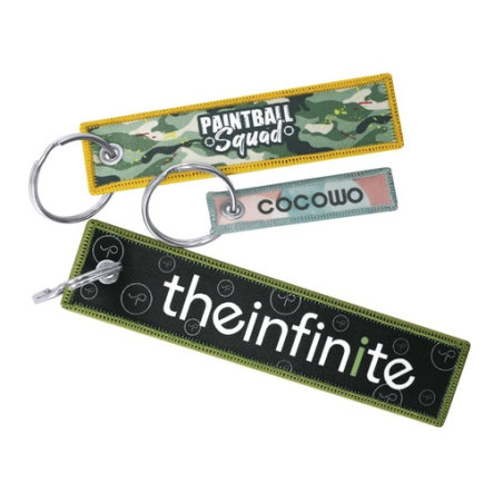 Porte-clés en tissu recyclé personnalisable en sublimation recto/verso inclus