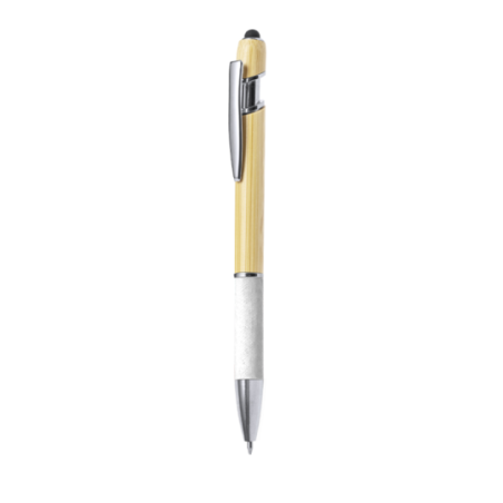 Stylo stylet personnalisé en bambou et papier recyclé - encre bleue - Filipo