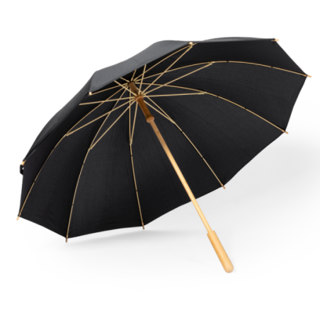 Parapluie tempête personnalisé en RPET poignée en bambou - Ø105cm - Gotley