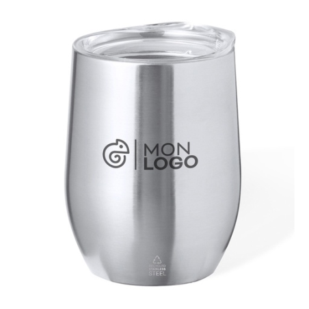 Mug isotherme publicitaire à double paroi en inox recyclé 340ml - Yarton