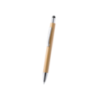 Stylo stylet publicitaire en méta et bambou - encre bleue - Zharu Stylo stylet publicitaire en méta et bambou - encre bleue - Zharu