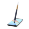 Stylo stylet personnalisable en aluminum et grip en bambou - encre bleue - Zabox Stylo stylet personnalisable en aluminum et grip en bambou - encre bleue - Zabox