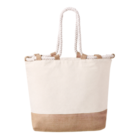 Sac de plage personnalisé en coton 280g/m2 et jute Belesi