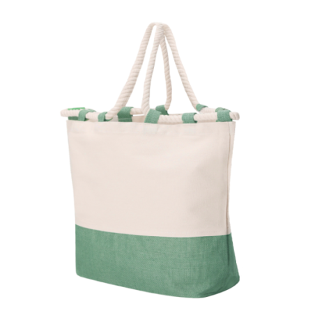 Sac de plage personnalisé en coton 280g/m2 et jute Belesi