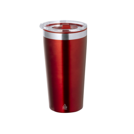 Mug isotherme personnalisé à double paroi inox recyclé et pp 600ml - Dione