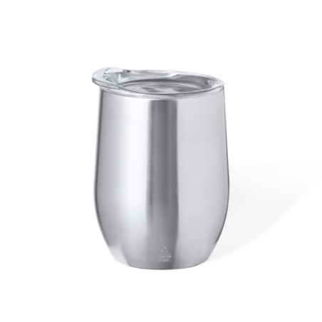 Mug isotherme publicitaire à double paroi en inox recyclé 340ml - Yarton