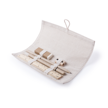 Trousse personnalisable en jute et coton 5 pièces incluse Sulpox
