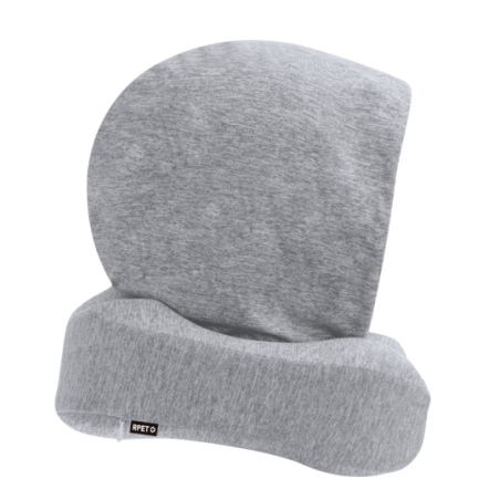 Coussin de voyage personnalisé avec Capuche en RPET doux - Dolking