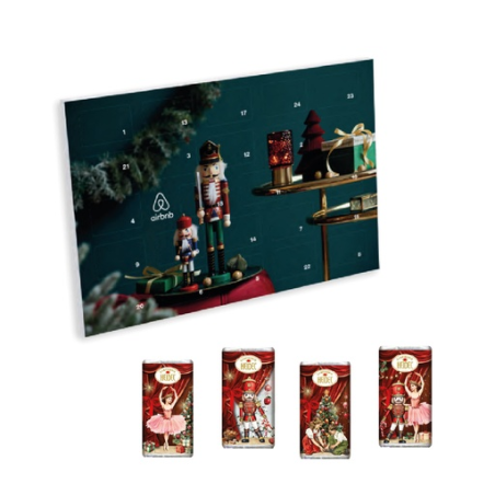 Calendrier de l'avent personnalisé avec barres de chocolat A5 - Xmas time
