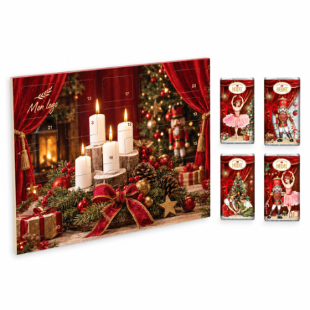Calendrier de l'avent personnalisé A4 avec barres de chocolat - Olaf