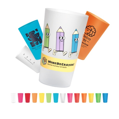 Gobelet personnalisable réutilisable 30 cl en sérigraphie livraison express 5 jours Fabrication française