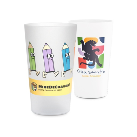 Gobelet personnalisable réutilisable 30 cl en sérigraphie livraison express 5 jours Fabrication française