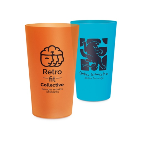 Gobelet personnalisable réutilisable 30 cl en sérigraphie livraison express 5 jours Fabrication française