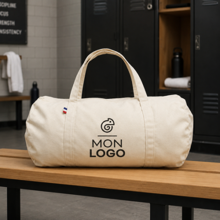 Sac de sport personnalisable en coton 240g/m2 confectionnée et marquage France Maé
