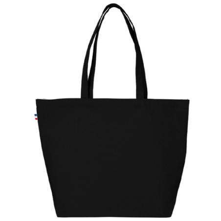 Sac de plage publicitaire avec soufflet de fond en coton tissé 240g/m2 confection et marquage France Hugo