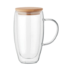 Mug en verre personnalisable double paroi avec poignée et couvercle en bambou 450ml EXISTING NAME Mug en verre personnalisable double paroi avec poignée et couvercle en bambou 450ml EXISTING NAME