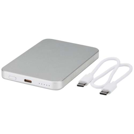 Batterie externe publicitaire magnétique Avis 5000 mAh en aluminium recyclé RCS