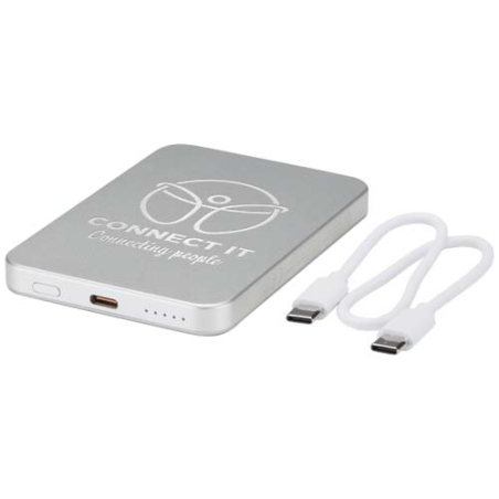 Batterie externe publicitaire magnétique Avis 5000 mAh en aluminium recyclé RCS