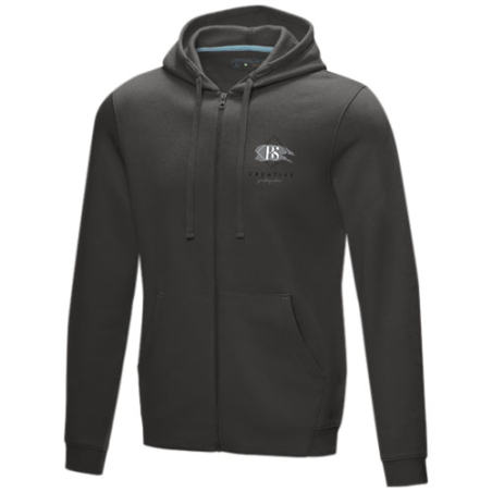 Sweat publicitaire full zip à capuche Ruby Bio GOTS recyclé GRS - Homme - XS à 3XL