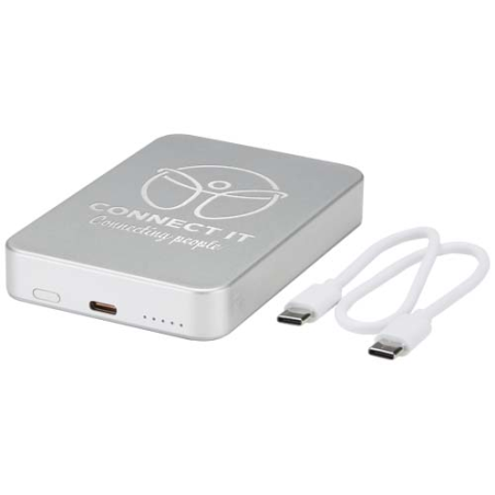 Batterie externe personnalisable magnétique Avis 10 000 mAh en aluminium recyclé RCS