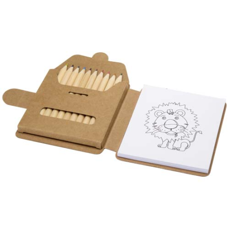 Bloc de dessin personnalisable en papier FSC et coffret de crayons Chroma