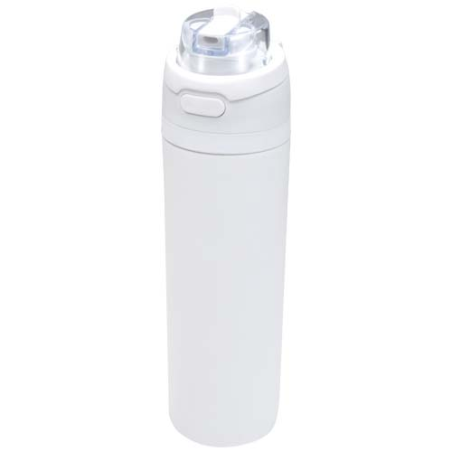 Bouteille d'eau publicitaire Theron 800 ml en acier inoxydable à simple paroi recyclé RCS avec bouchon à double fonction et pail