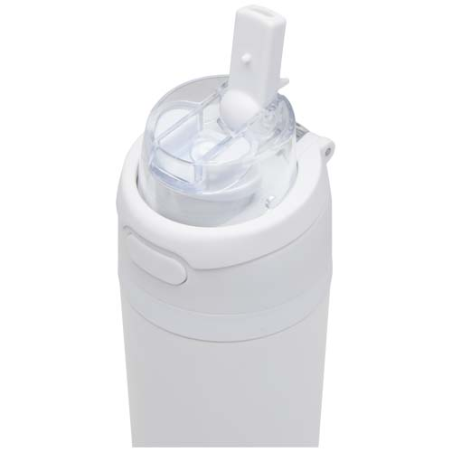 Bouteille d'eau publicitaire Theron 800 ml en acier inoxydable à simple paroi recyclé RCS avec bouchon à double fonction et pail