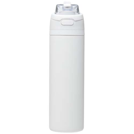 Bouteille d'eau publicitaire Theron 800 ml en acier inoxydable à simple paroi recyclé RCS avec bouchon à double fonction et pail