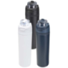 Bouteille d'eau publicitaire Theron 800 ml en acier inoxydable à simple paroi recyclé RCS avec bouchon à double fonction et pail Bouteille d'eau publicitaire Theron 800 ml en acier inoxydable à simple paroi recyclé RCS avec bouchon à double fonction et pail