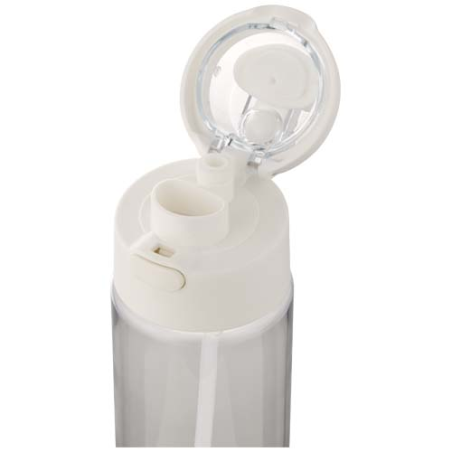Bouteille personnalisable en plastique recyclé RCS avec bouchon double fonction et paille rabattable Theron 700 ml