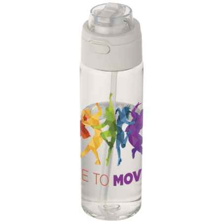 Bouteille personnalisable en plastique recyclé RCS avec bouchon double fonction et paille rabattable Theron 700 ml