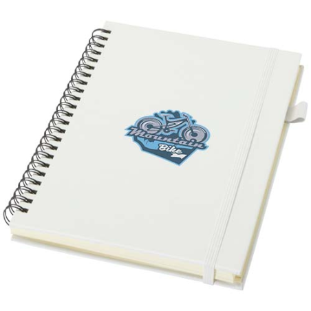 Cahier personnalisable à spirales Liss A5 à couverture rigide en plastique recyclé et papier FSC